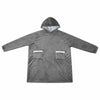 Vidaxl coperta con cappuccio grigio scuro l in pile e flanella