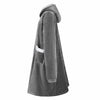 Vidaxl coperta con cappuccio grigio scuro l in pile e flanella