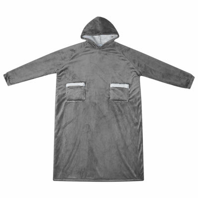 Felpa con cappuccio coperta Vidaxl grigio scuro con pile e flanella