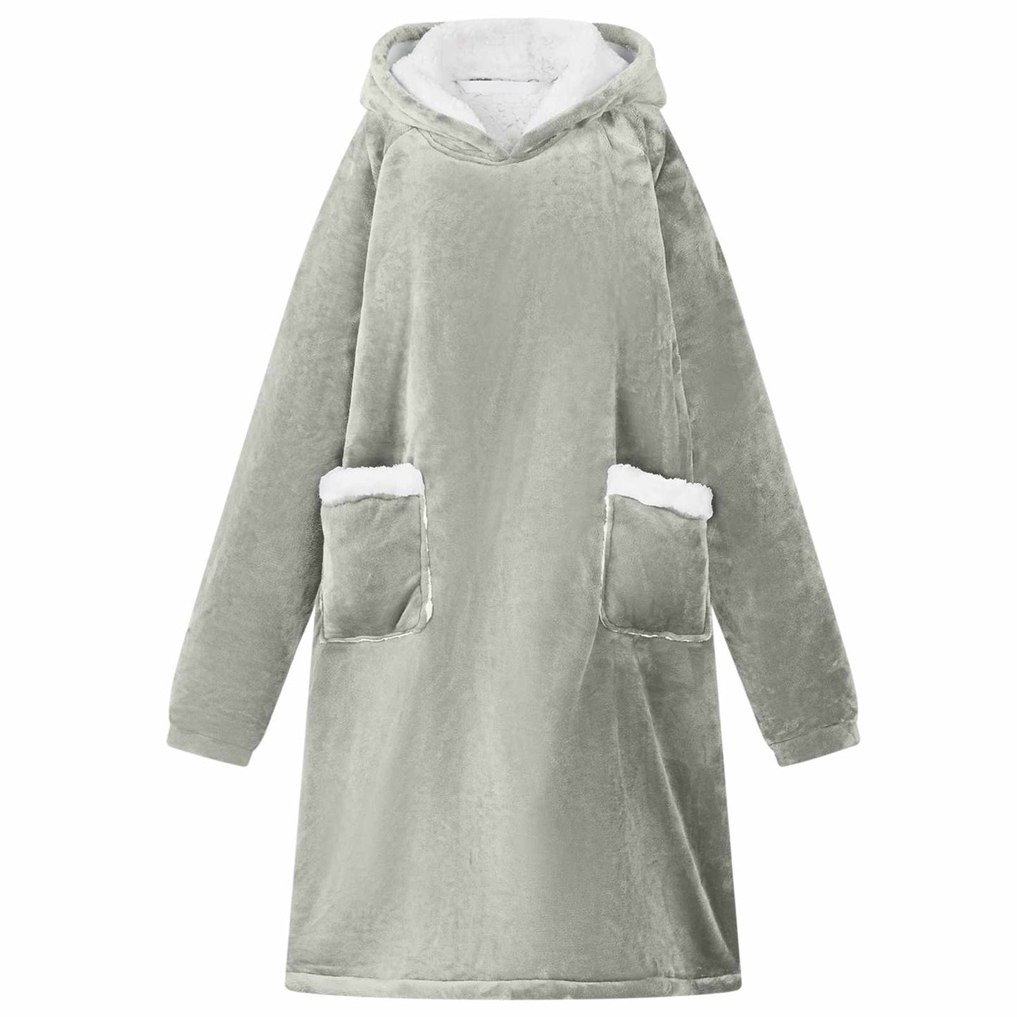 Vidaxx manta sudadera con capucha gris con forro polar y franela