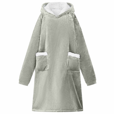 Felpa con cappuccio coperta Vidaxx grigia con pile e flanella