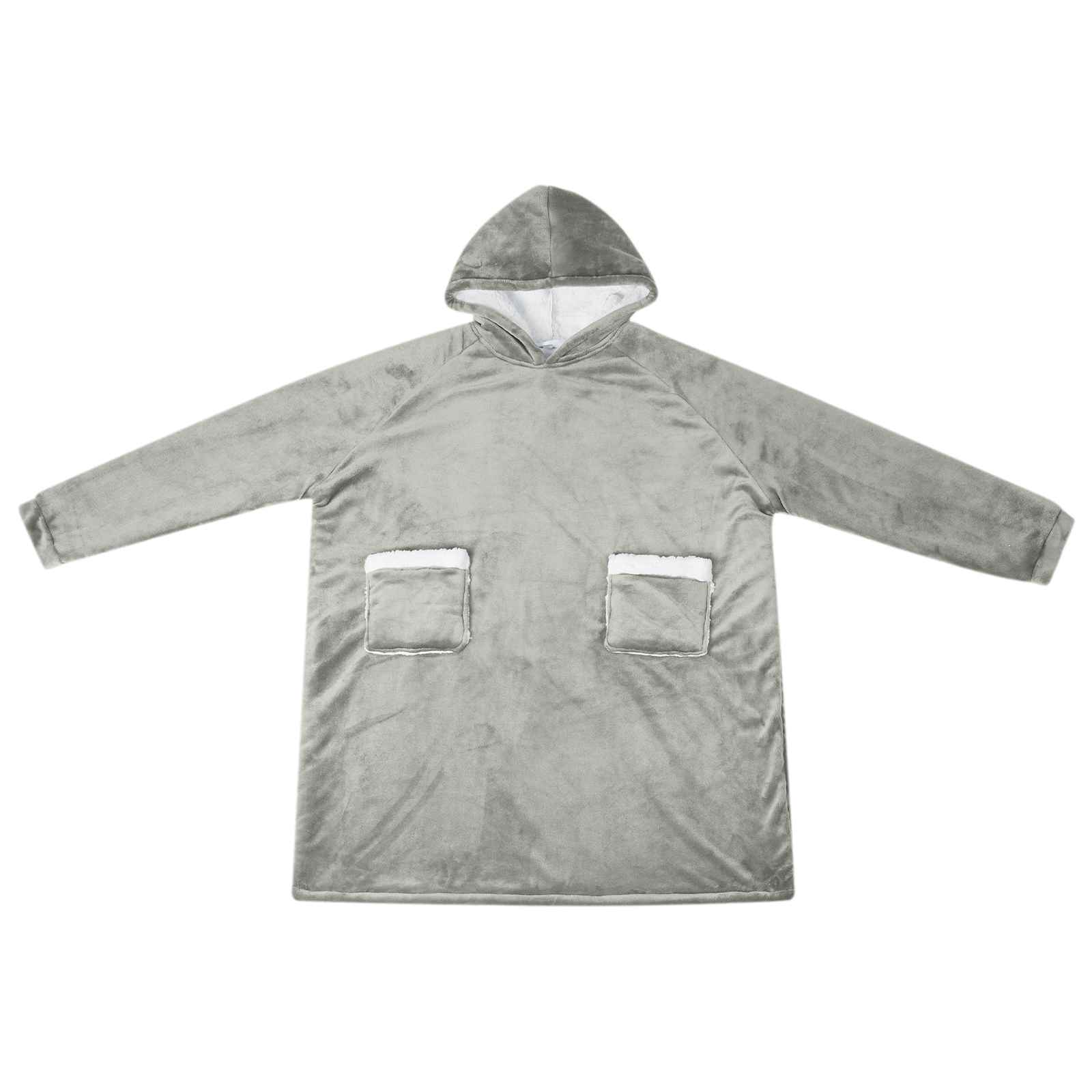 Felpa con cappuccio coperta Vidaxx grigia con pile e flanella