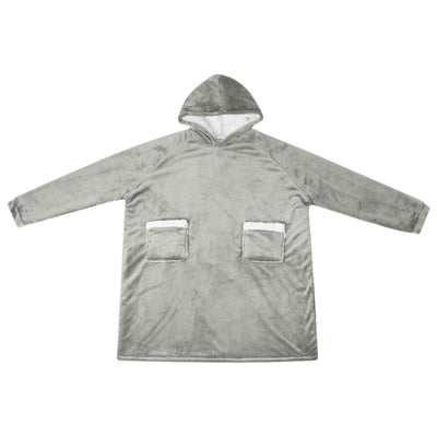 Felpa con cappuccio coperta Vidaxx grigia con pile e flanella