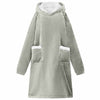 Vidaxl deken hoodie grijs l fleece en flanel