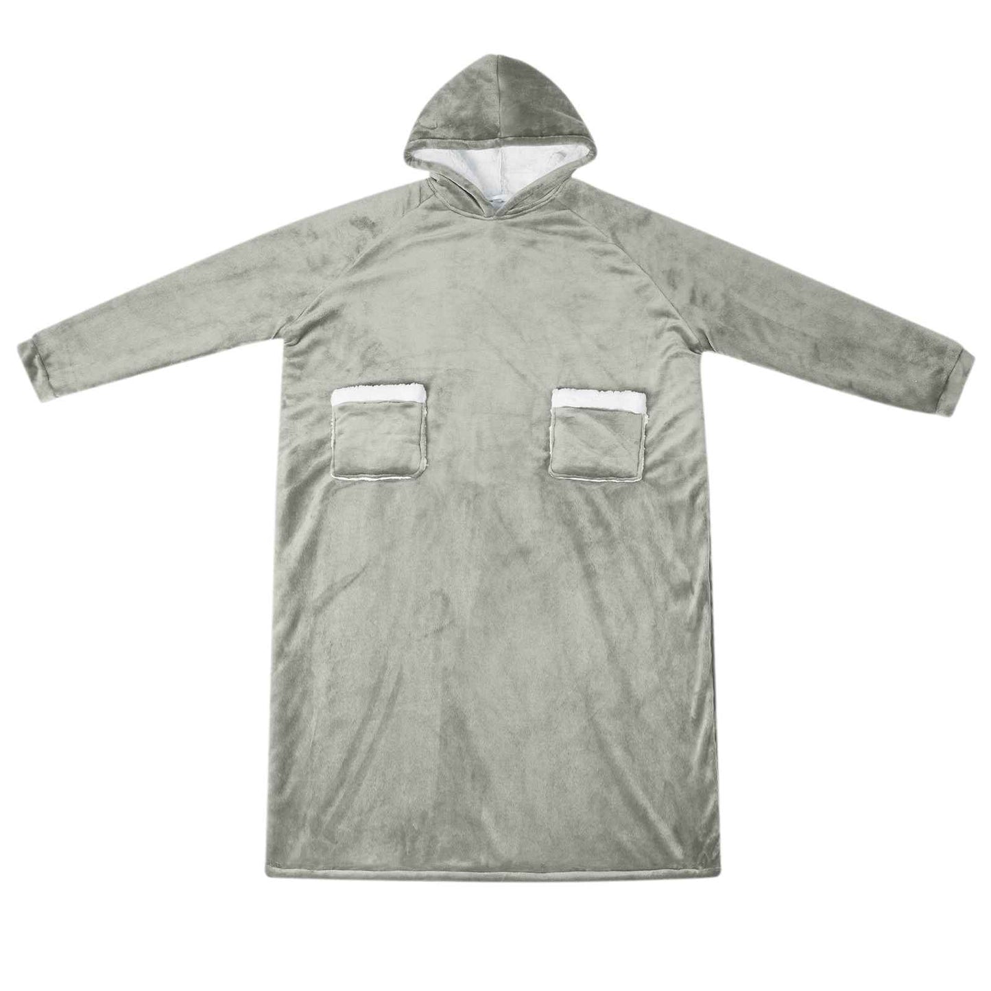 Felpa con cappuccio coperta Vidaxx grigia con pile e flanella