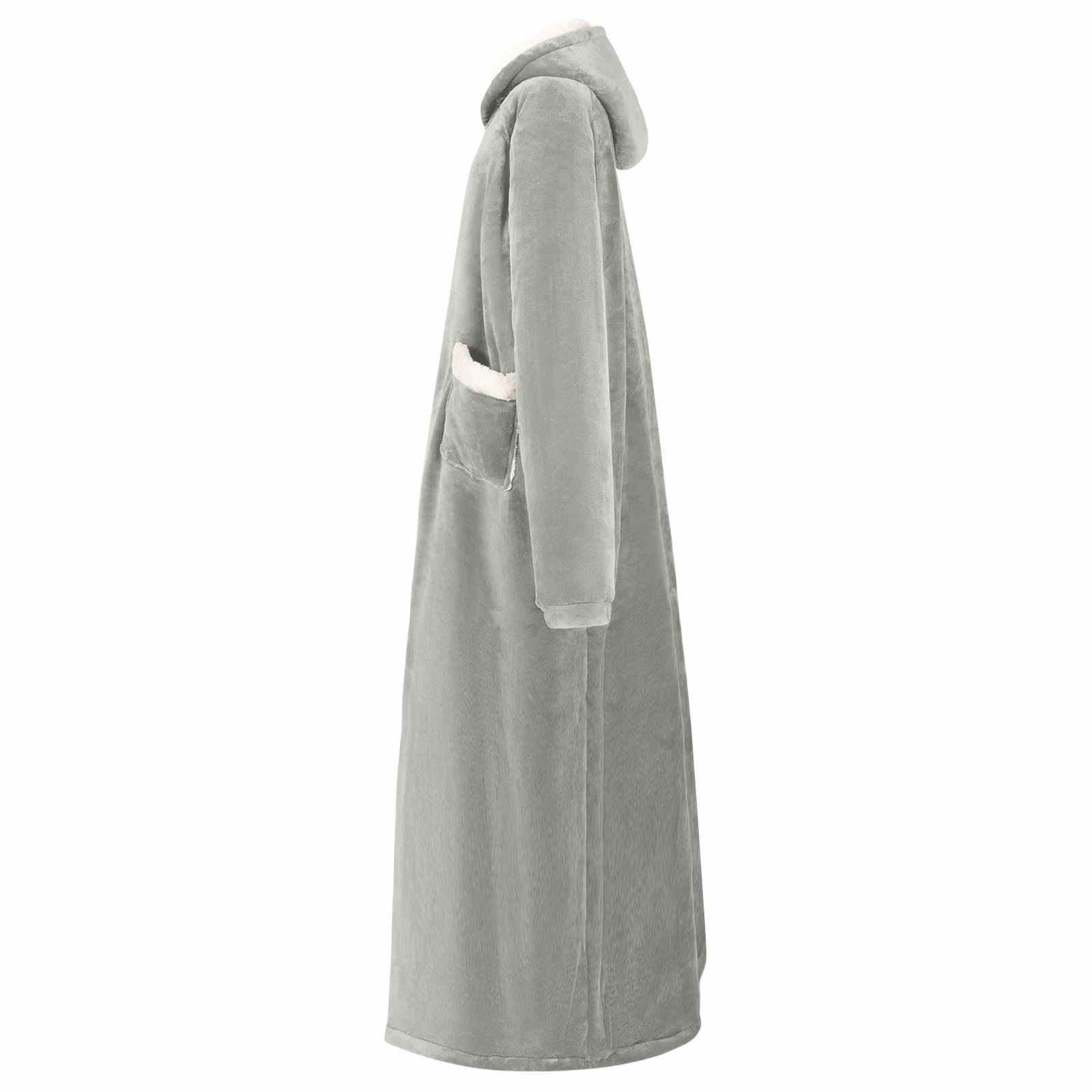 Felpa con cappuccio coperta Vidaxx grigia con pile e flanella