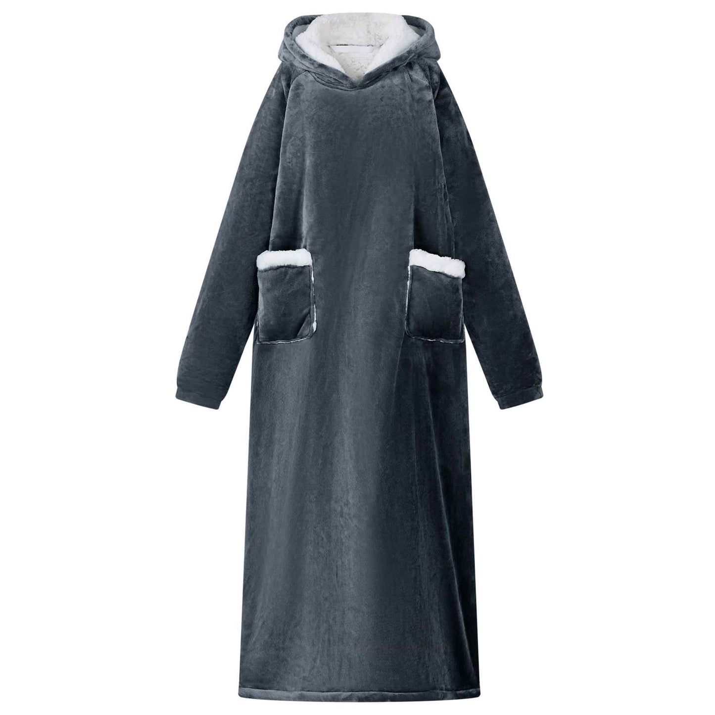 Vidaxl deken hoodie marineblauw m fleece en flanel
