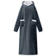 Vidaxl deken hoodie marineblauw m fleece en flanel