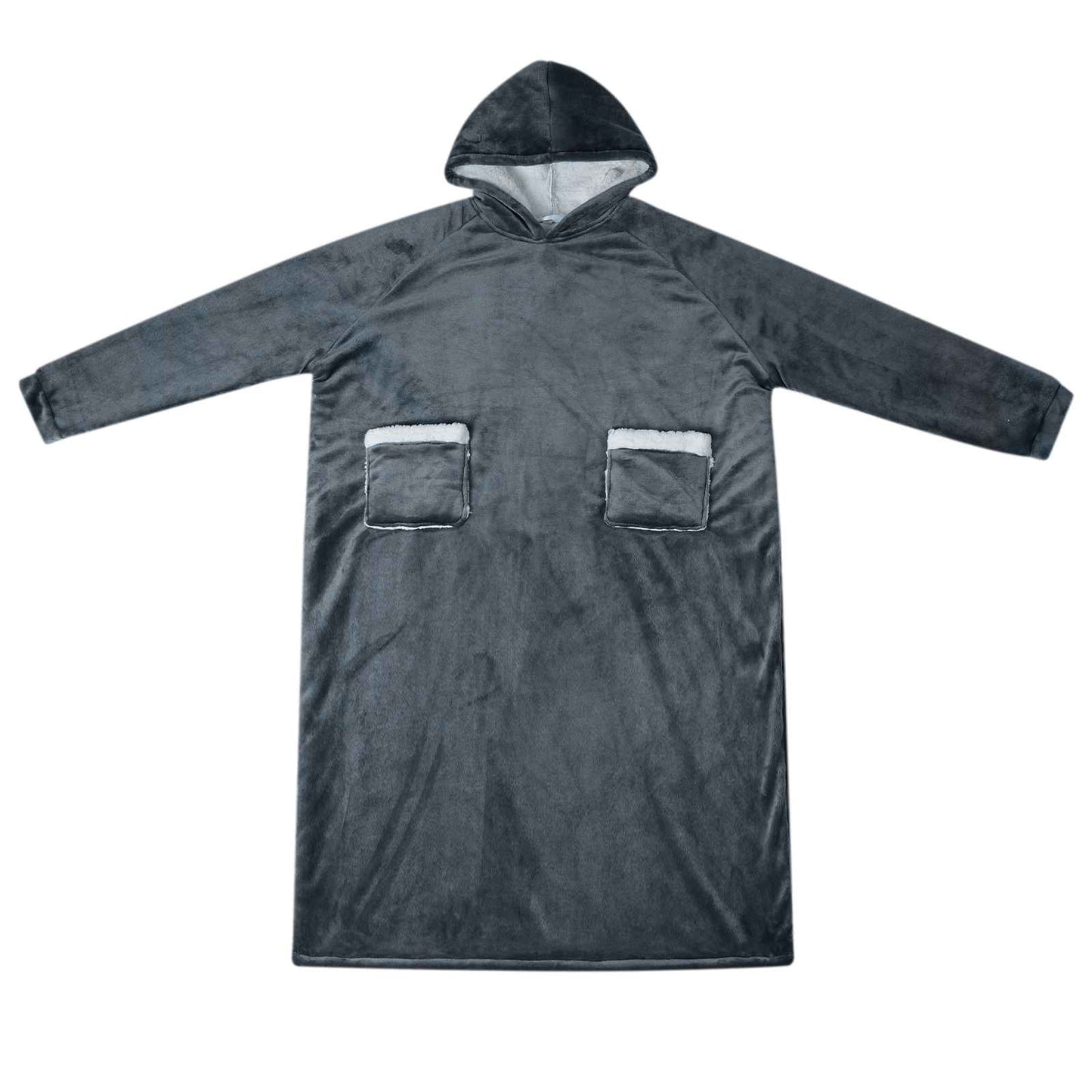 Vidaxl deken hoodie marineblauw m fleece en flanel