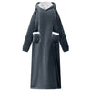 VidaXL coperta con cappuccio blu navy l in pile e flanella
