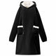 Felpa con cappuccio coperta Vidaxx nera con pile e flanella