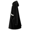 Vidaxl coperta con cappuccio nera l in pile e flanella
