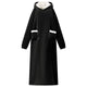 Vidaxl coperta con cappuccio nera l in pile e flanella