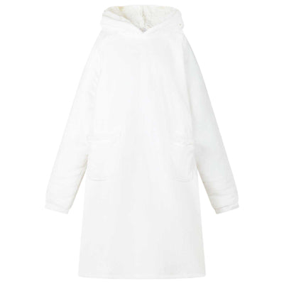 Felpa con cappuccio coperta Vidaxx bianca con pile e flanella