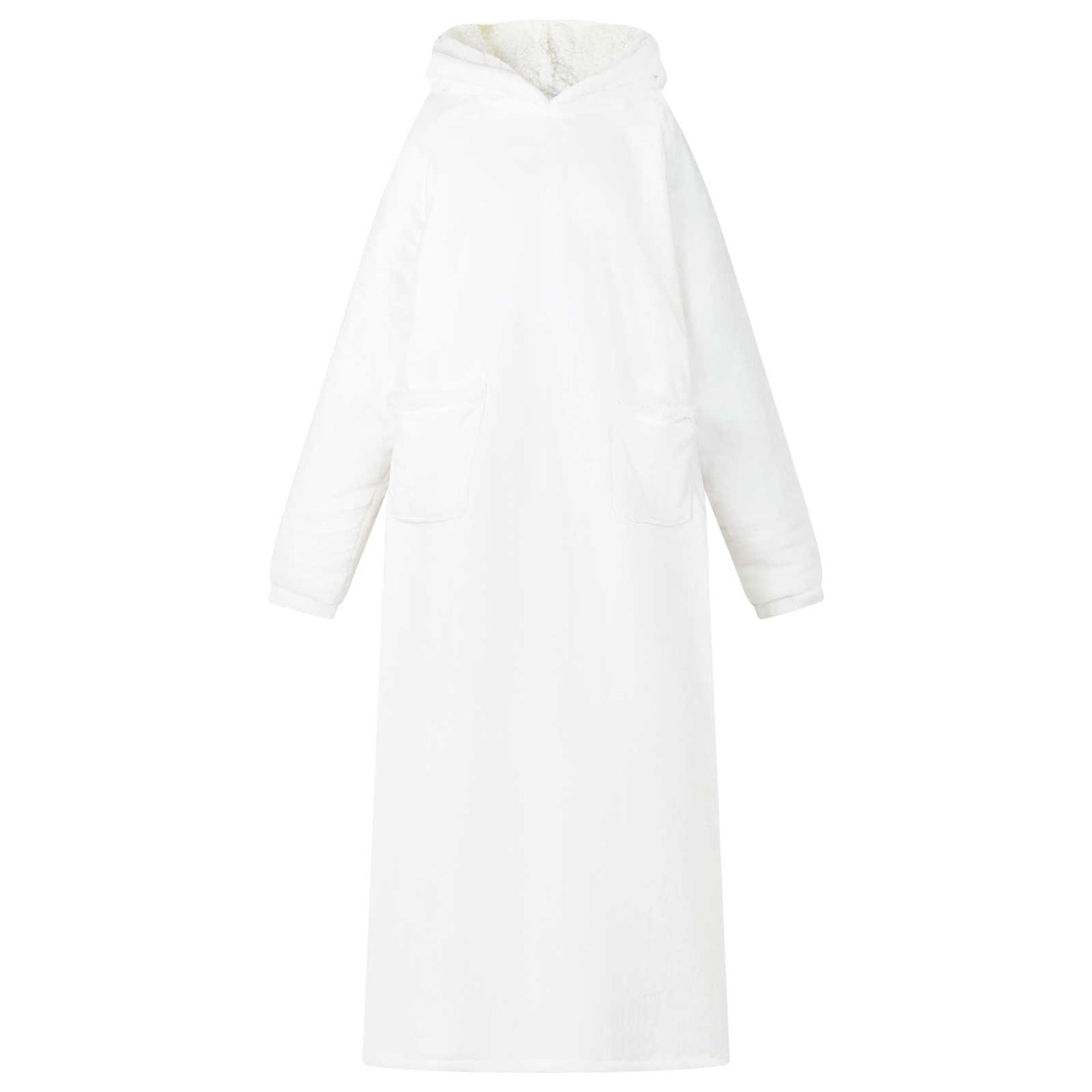 Felpa con cappuccio coperta Vidaxx bianca con pile e flanella