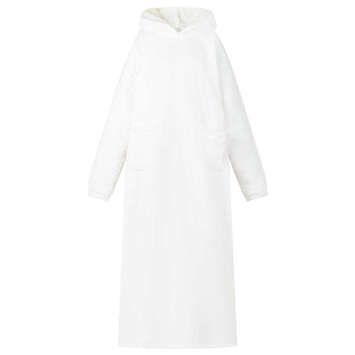Felpa con cappuccio coperta Vidaxx bianca con pile e flanella