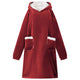 VidaXL coperta con cappuccio rosso bordeaux l in pile e flanella