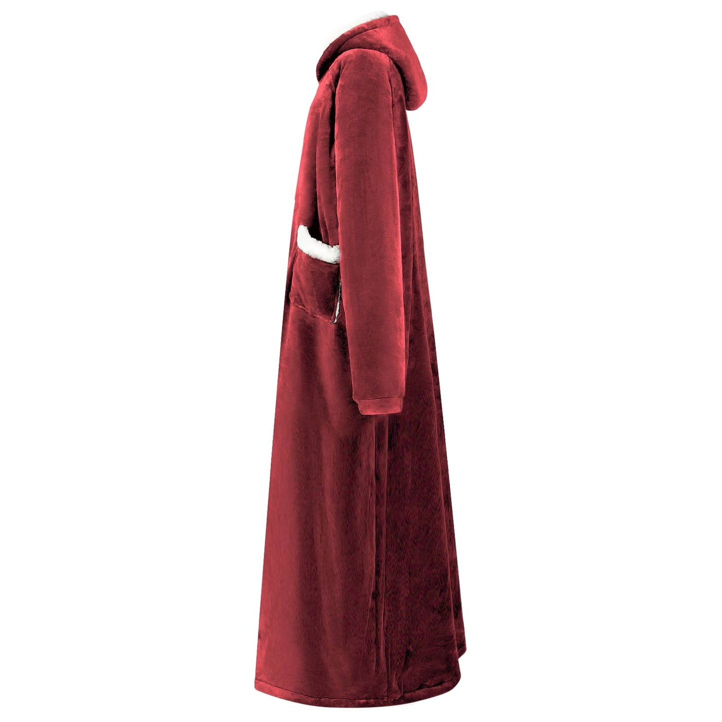 Coperta con cappuccio Vidaxx rosso bordeaux con pile e flanella