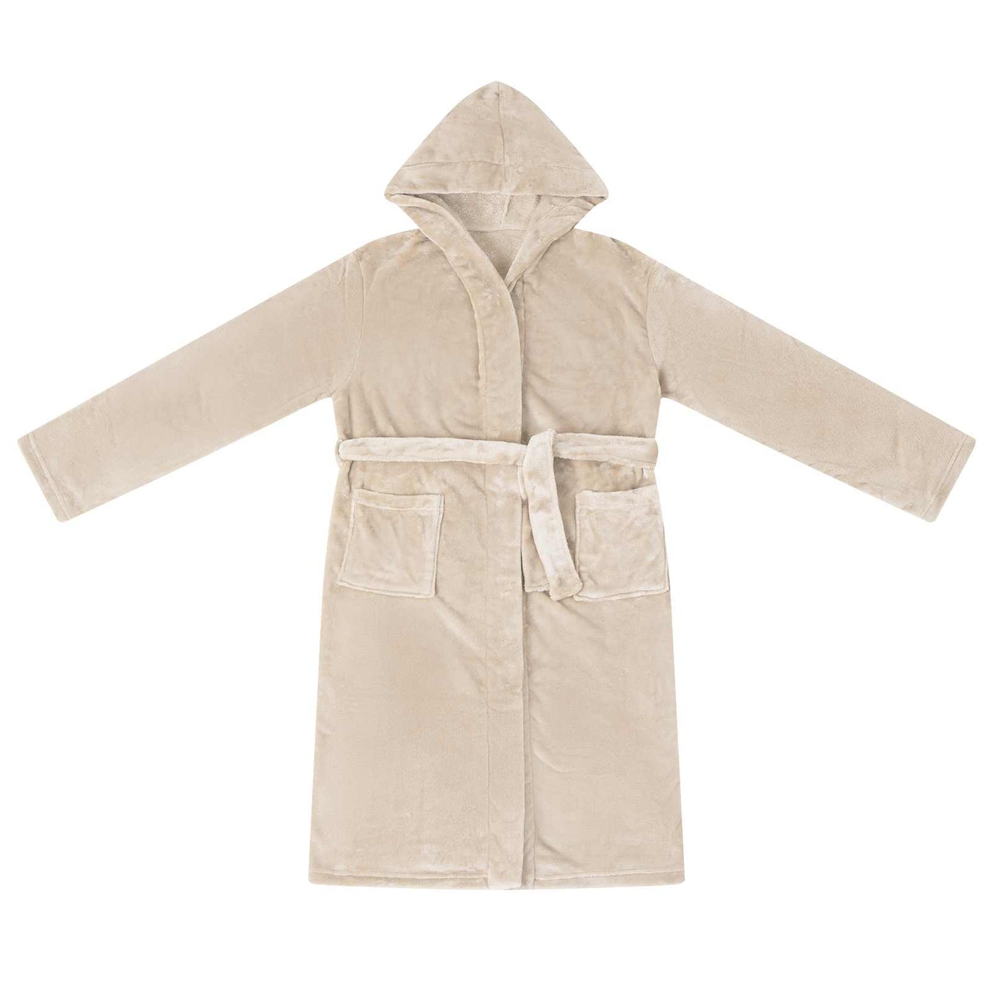 VidaXL accappatoio con cappuccio in flanella beige