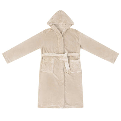 Vidaxl accappatoio con cappuccio beige l flanella