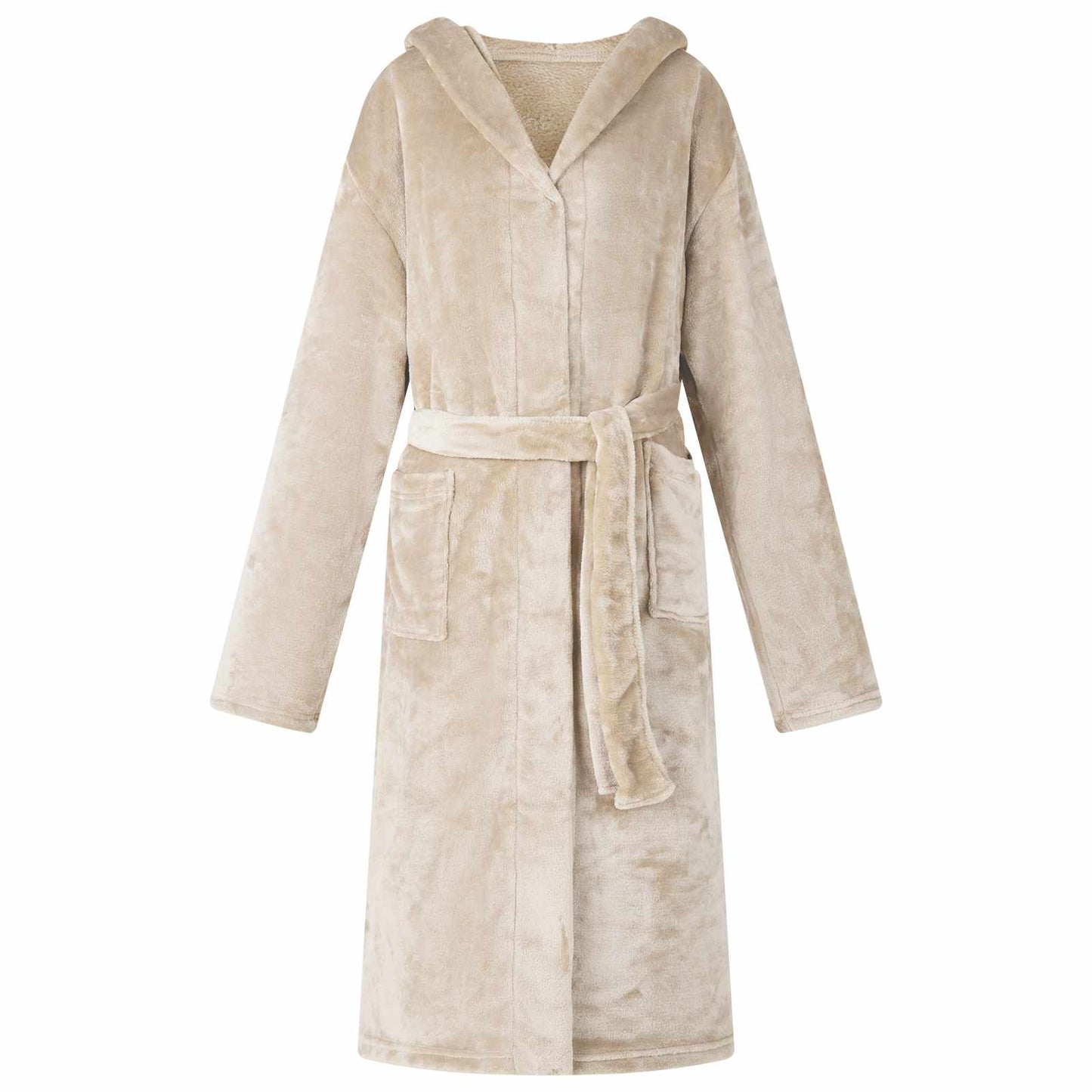 Vidaxl albornoz sudadera con capucha franela beige xxxl