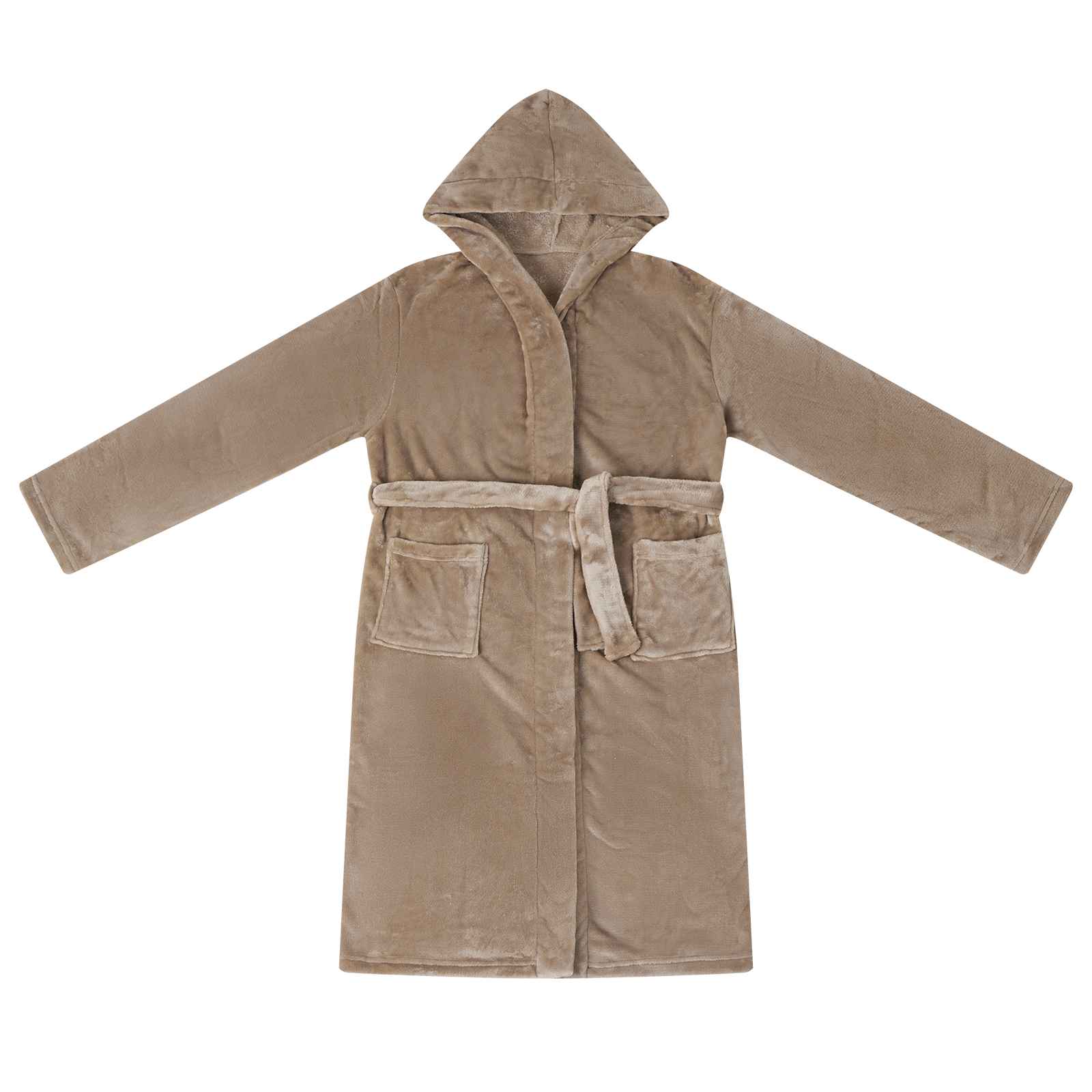 Felpa con cappuccio VidaXL accappatoio cammello con flanella