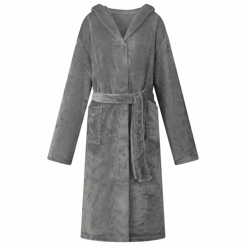 Vidaxl badjas hoodie donkergrijs xxl flanel