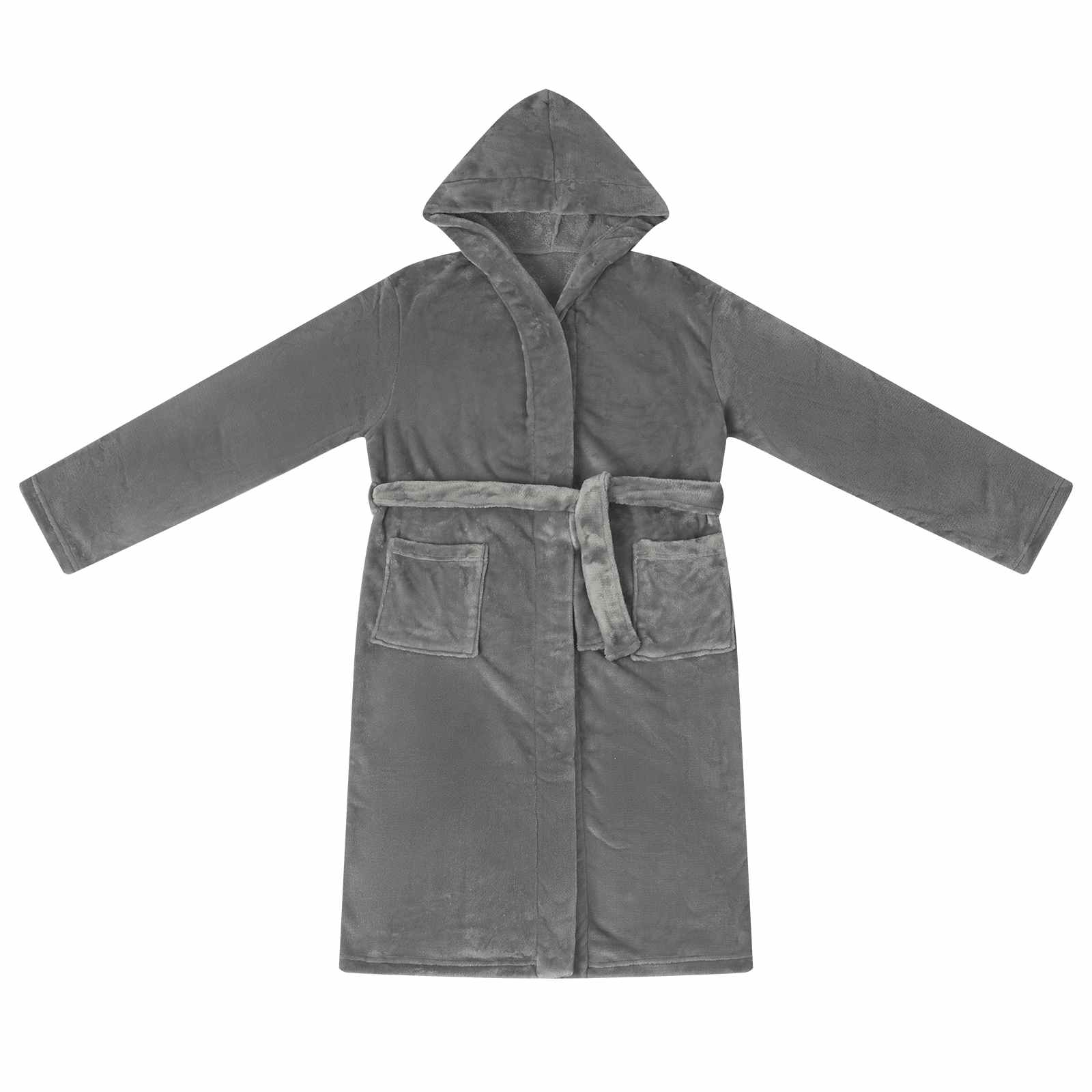 Vidaxl badjas hoodie donkergrijs xxl flanel