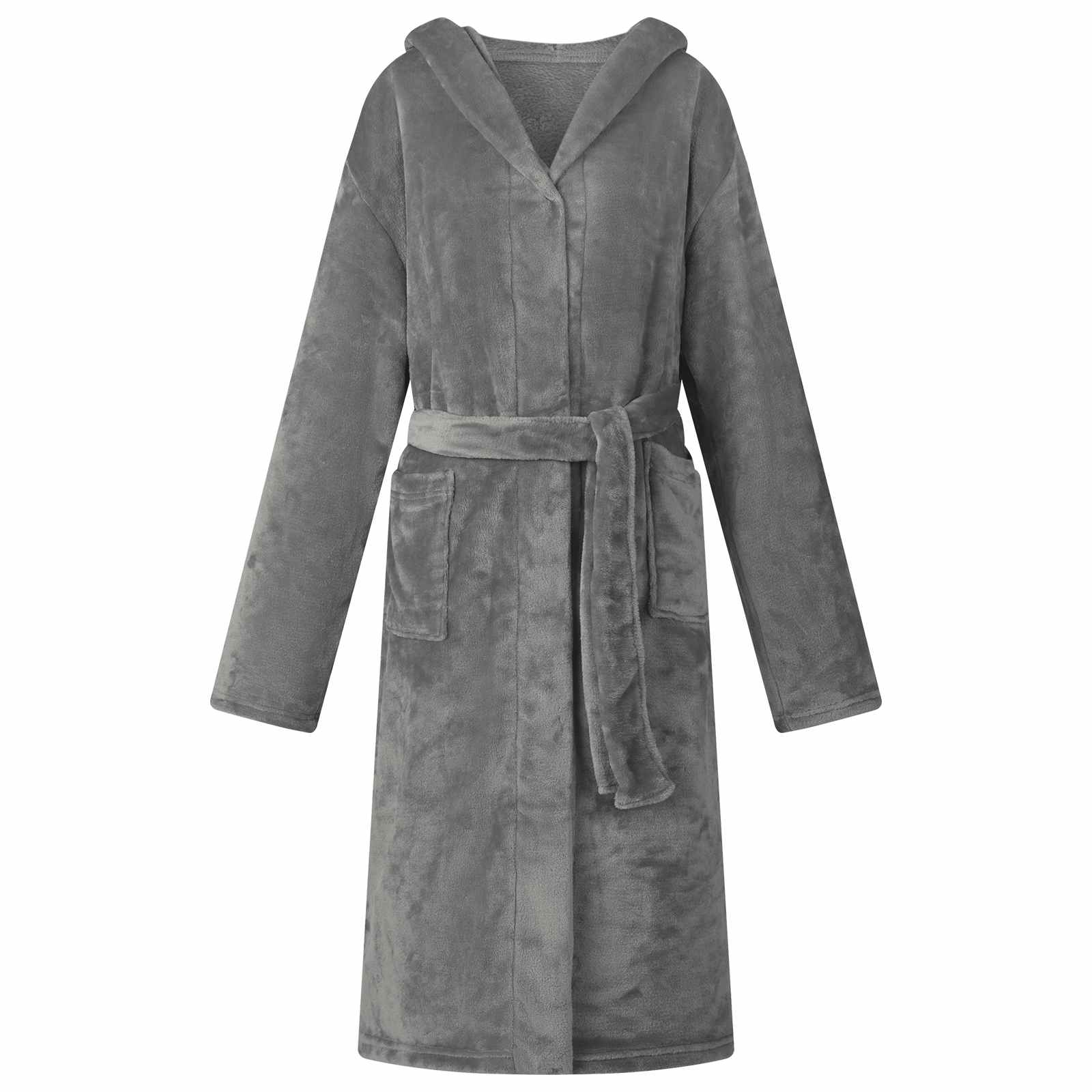 Vidaxl badjas hoodie donkergrijs xxxl flanel