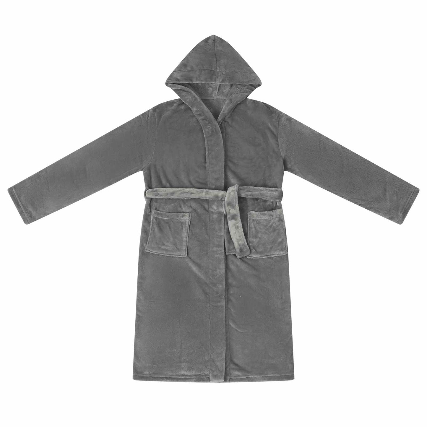Vidaxl badjas hoodie donkergrijs xxxl flanel