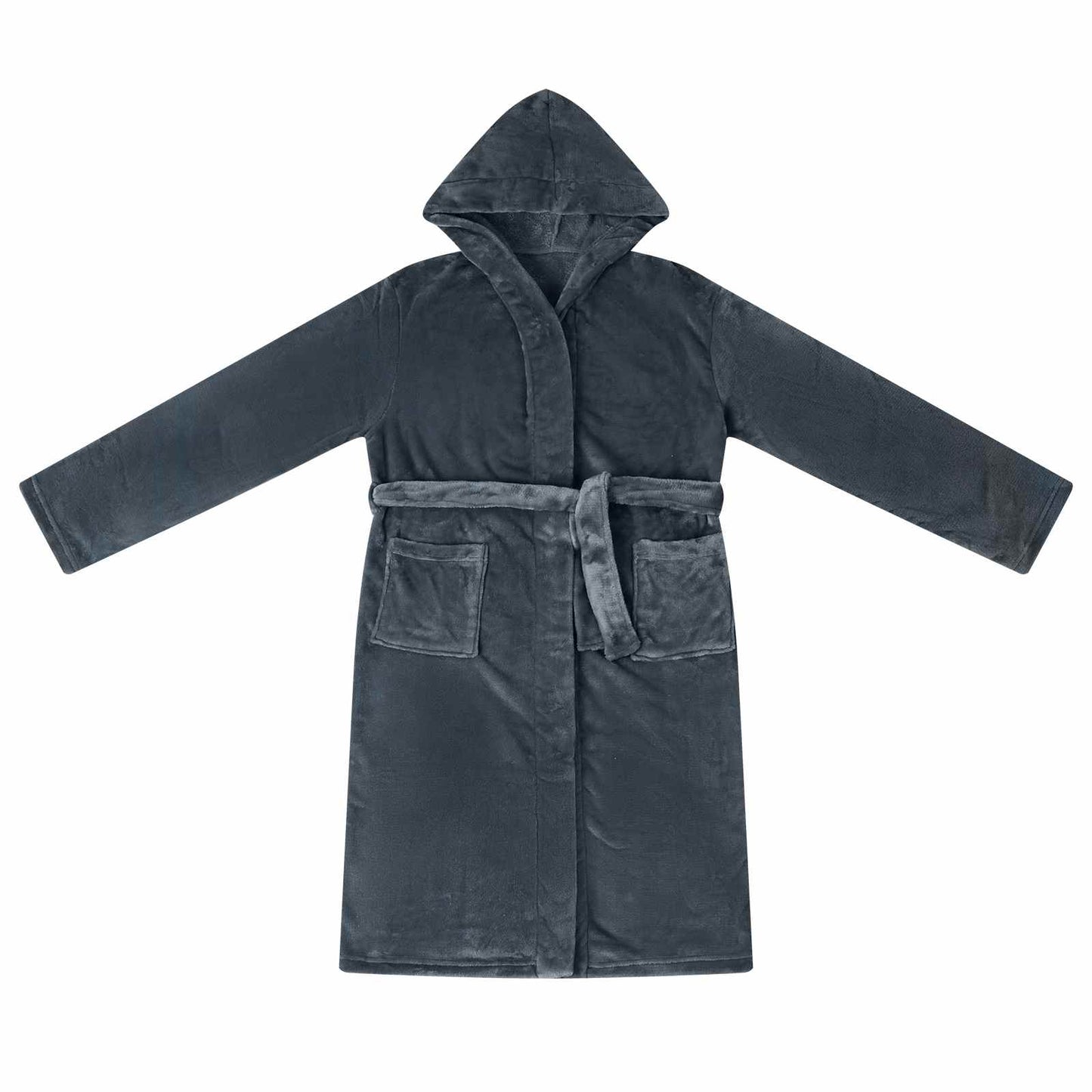 VidaXL accappatoio con cappuccio in flanella blu navy