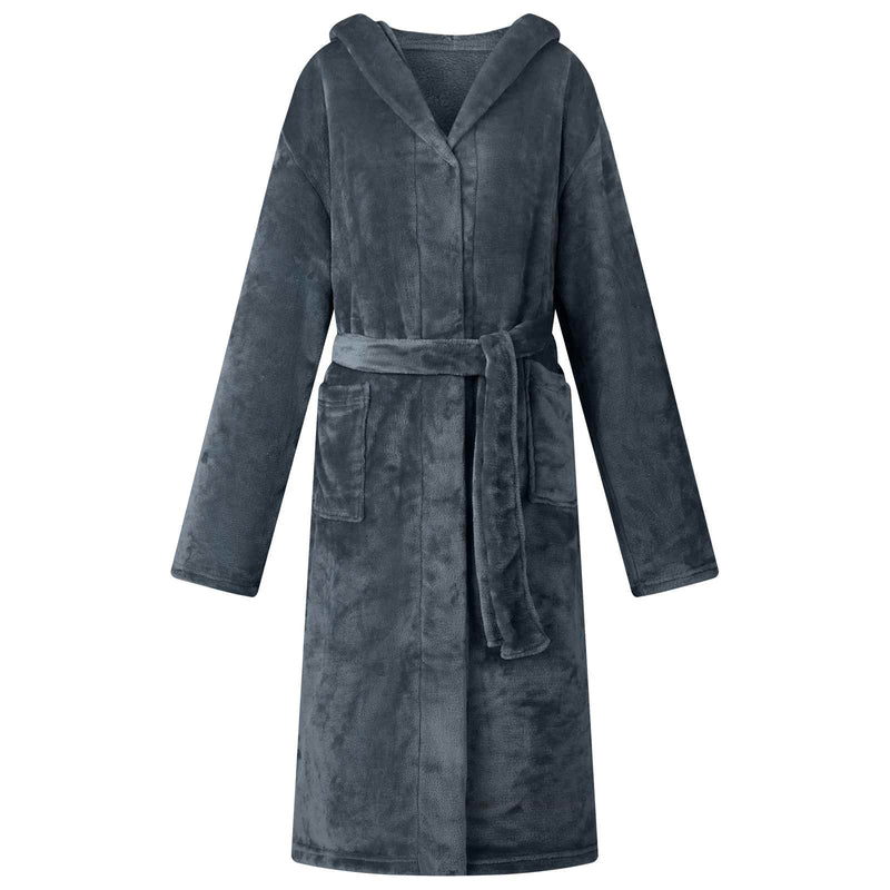 Vidaxl badjas hoodie marineblauw xl flanel
