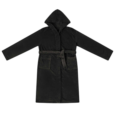 Vidaxl badjas hoodie zwart l flanel