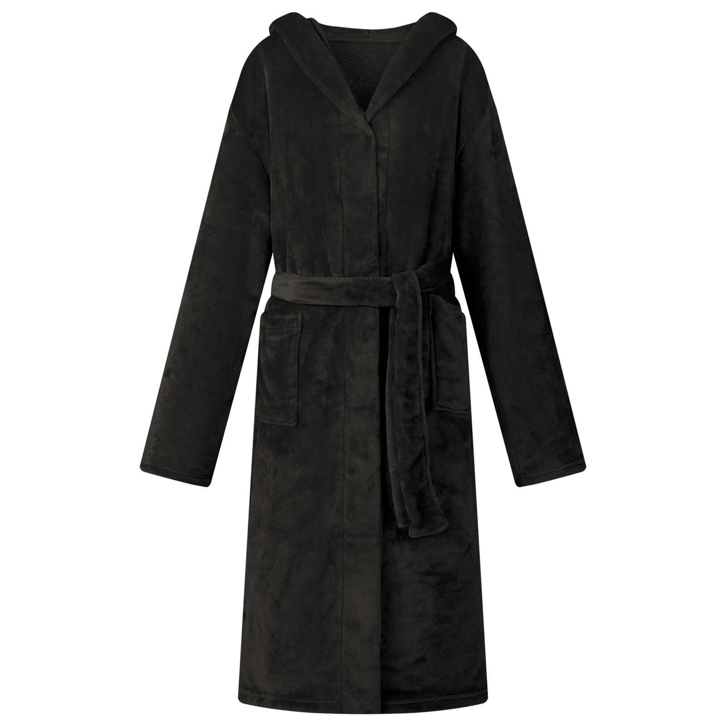Felpa con cappuccio VidaXL accappatoio nera XXXL flanella