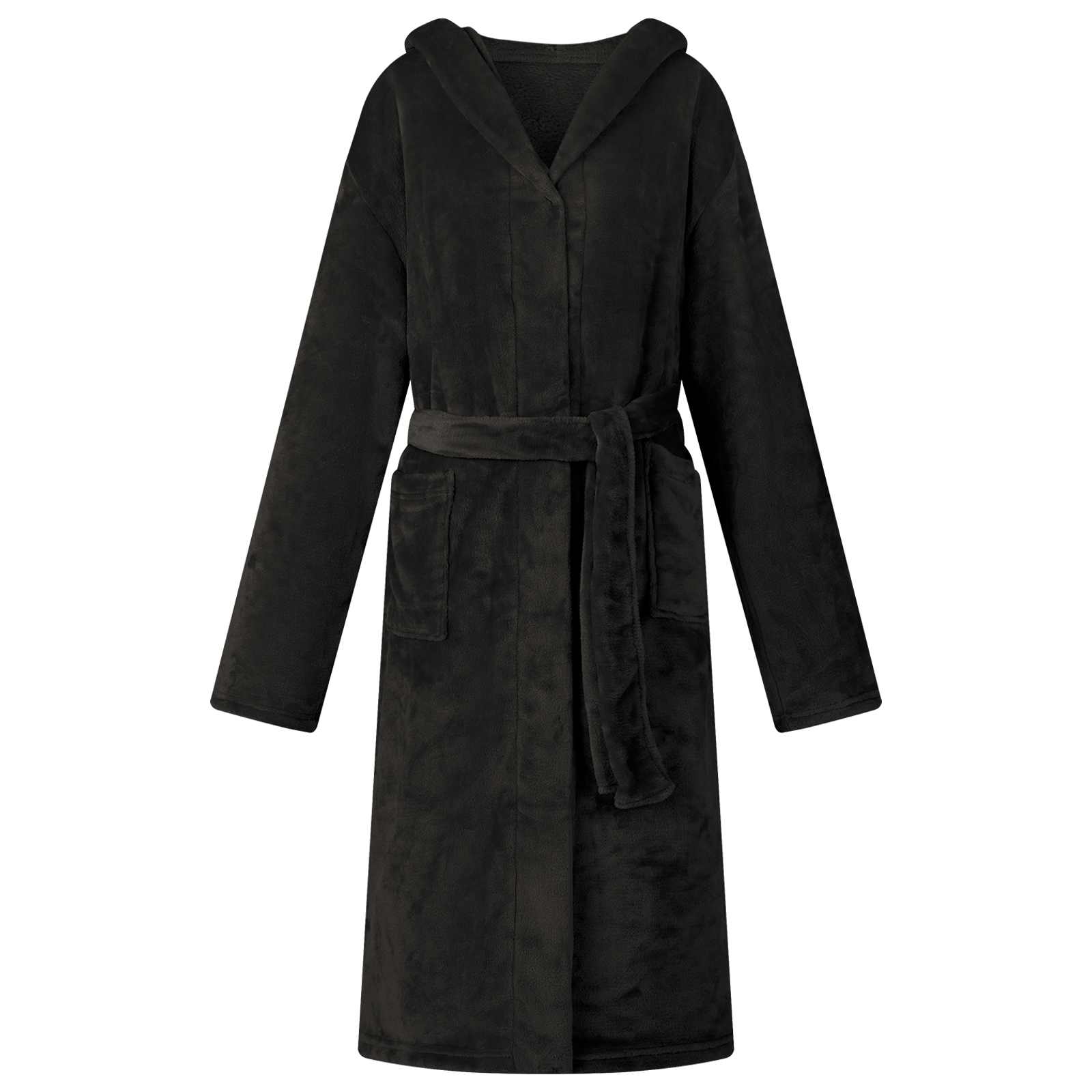 Felpa con cappuccio VidaXL accappatoio nera XXXL flanella