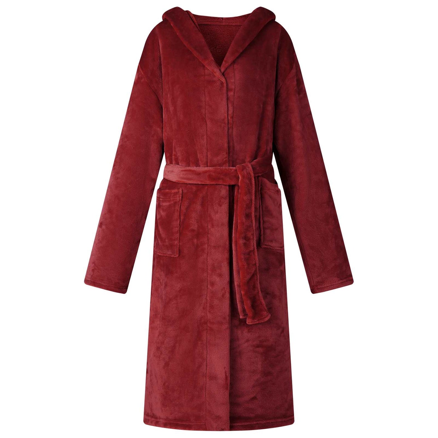 VidaXL albornoz con capucha burdeos rojo XXXL franela