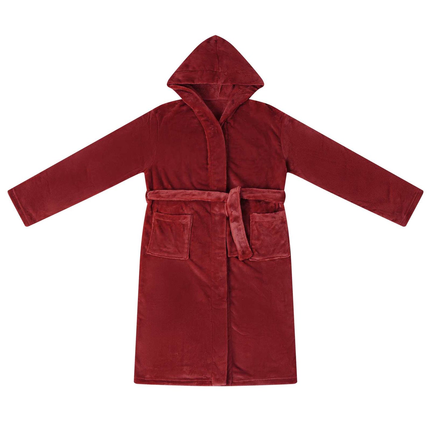VidaXL albornoz con capucha burdeos rojo XXXL franela