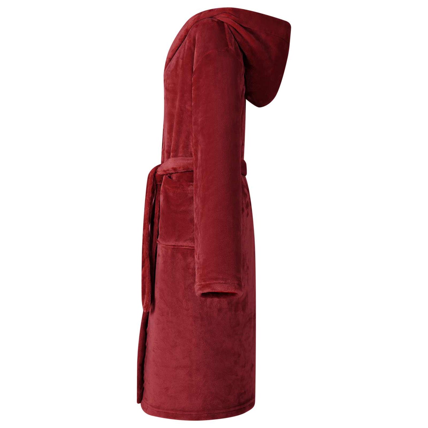 VidaXL albornoz con capucha burdeos rojo XXXL franela