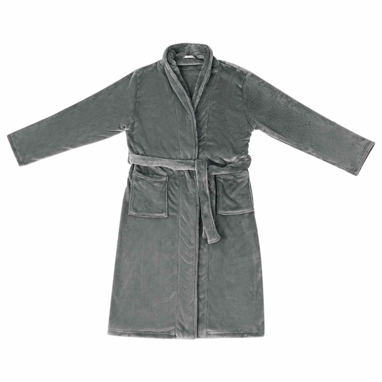 Vidaxl badjas zonder kap donkergrijs xl flanel