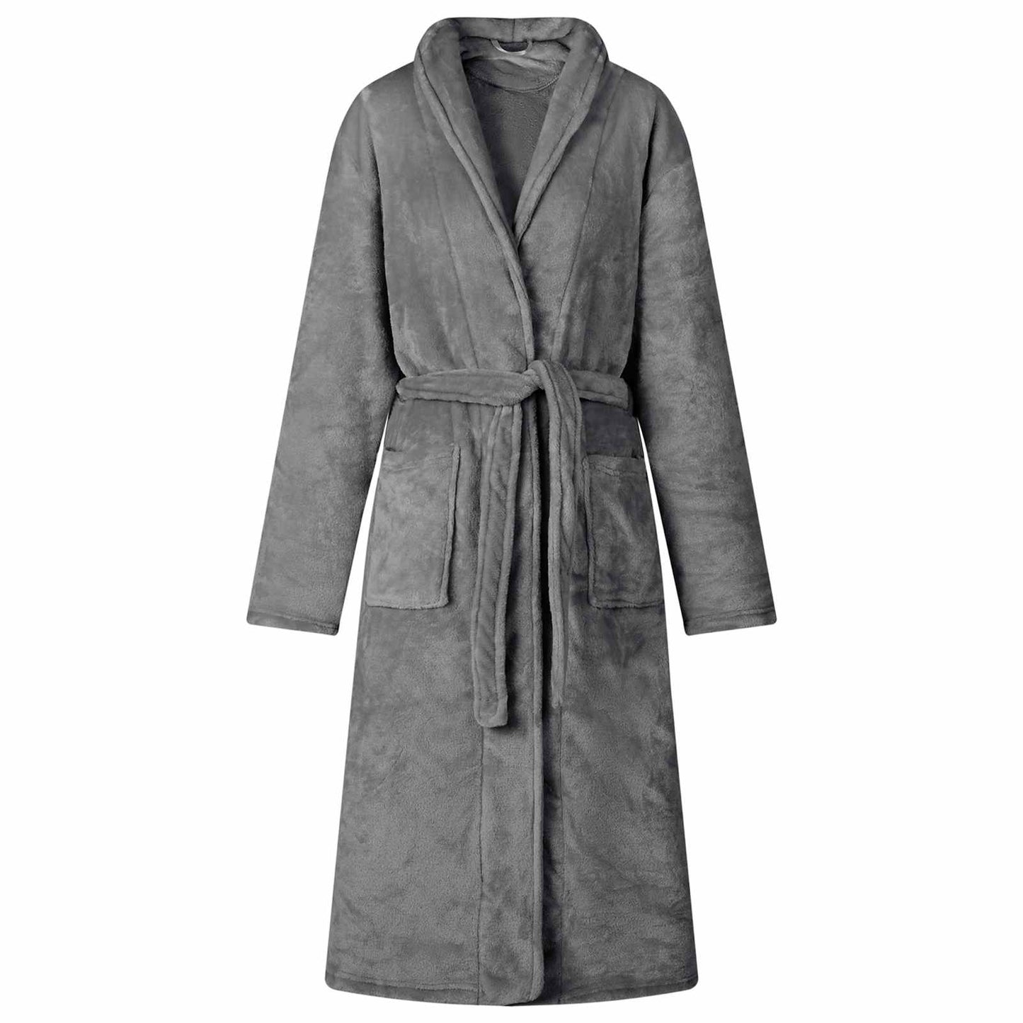 Vidaxl badjas zonder kap donkergrijs xxxl flanel
