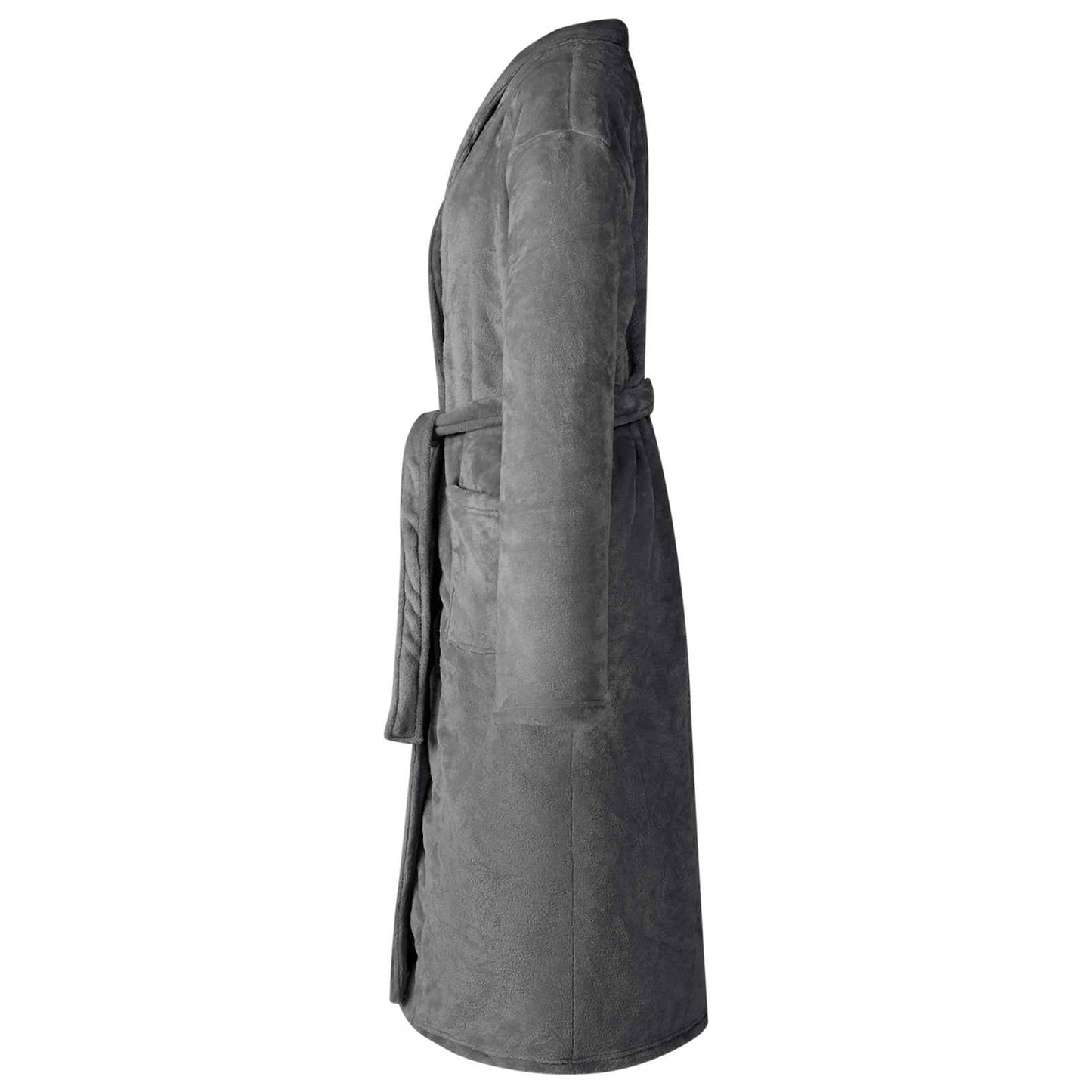 Vidaxl badjas zonder kap donkergrijs xxxl flanel