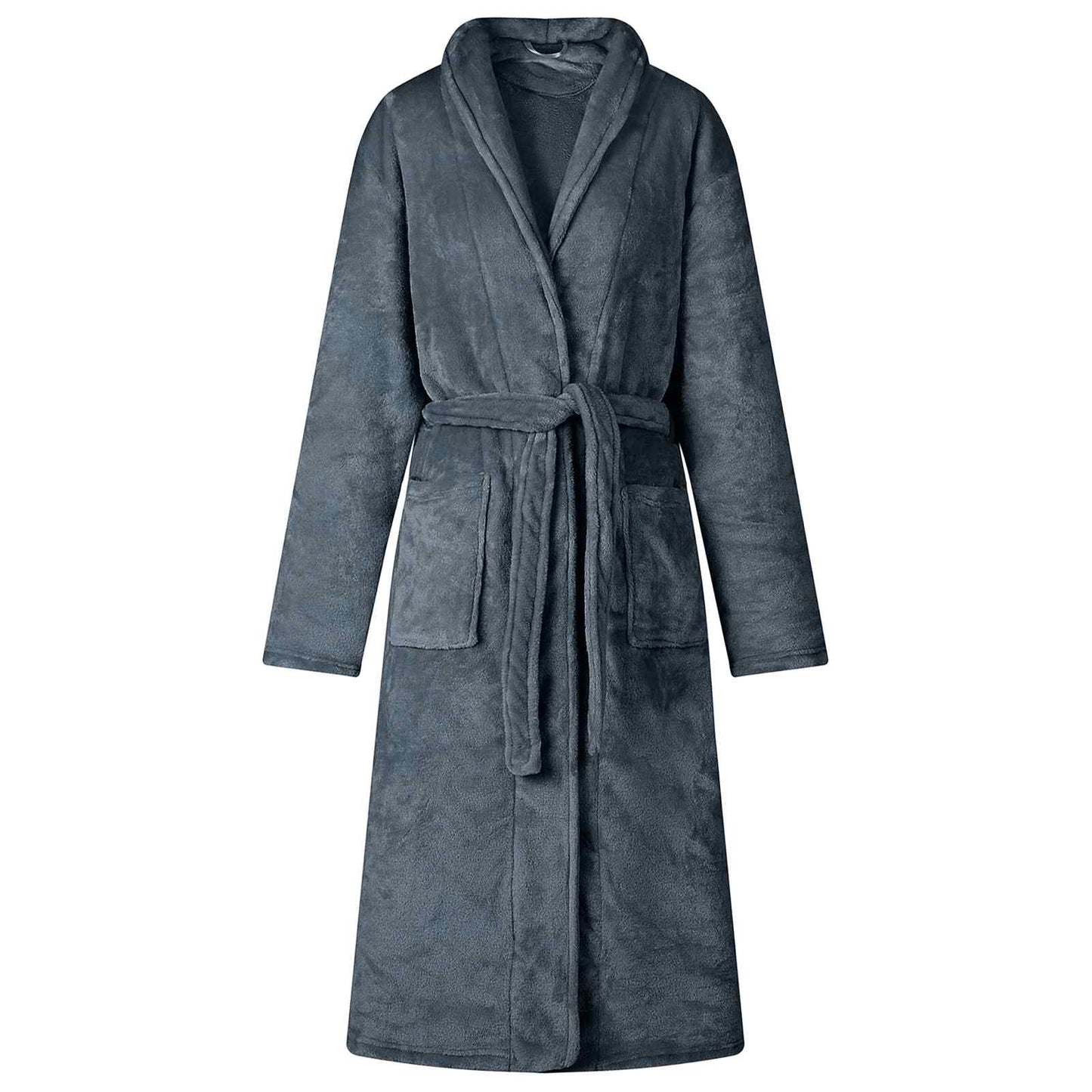 Accappatoio Vidaxx senza cappuccio blu navy con flanella