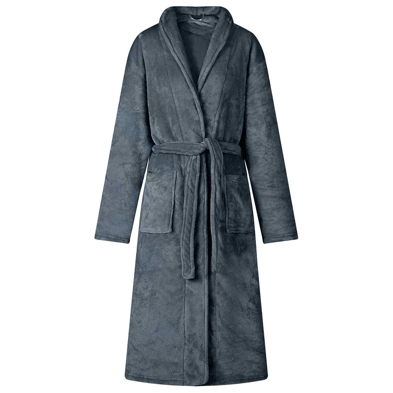 Accappatoio Vidaxx senza cappuccio blu navy con flanella