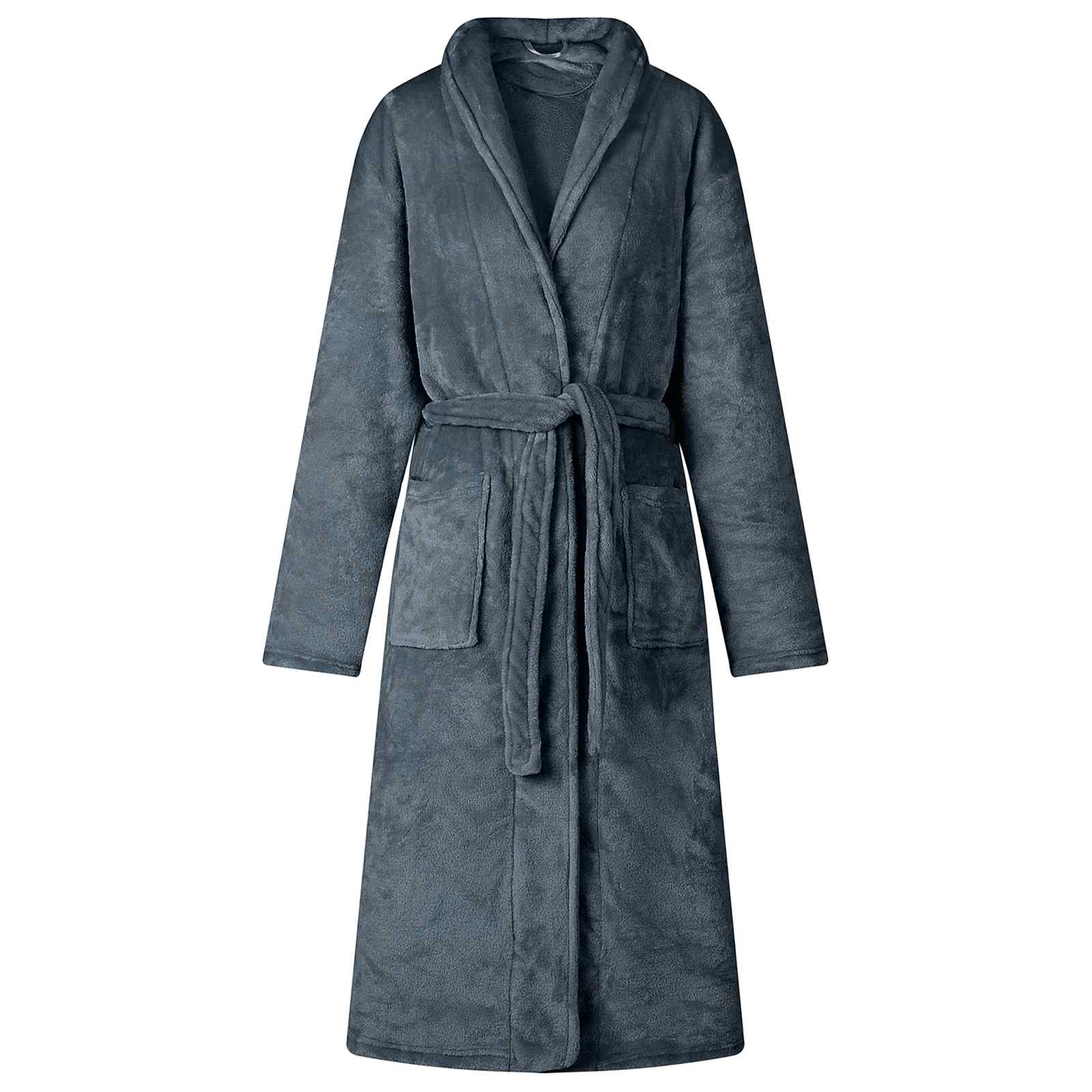 Accappatoio VidaXL senza cappuccio in flanella XXXL blu navy