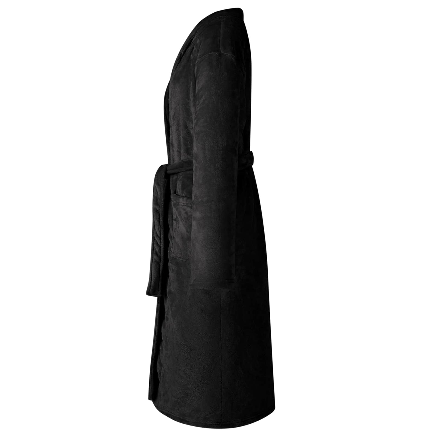 Accappatoio VidaXL senza cappuccio flanella nera XXXL