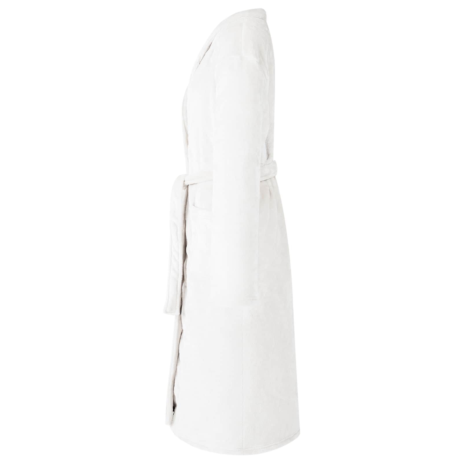 Accappatoio VidaXL senza cappuccio bianco con flanella