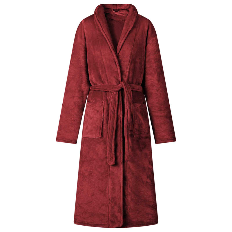 Accappatoio VidaXL senza cappuccio flanella rosso bordeaux xl