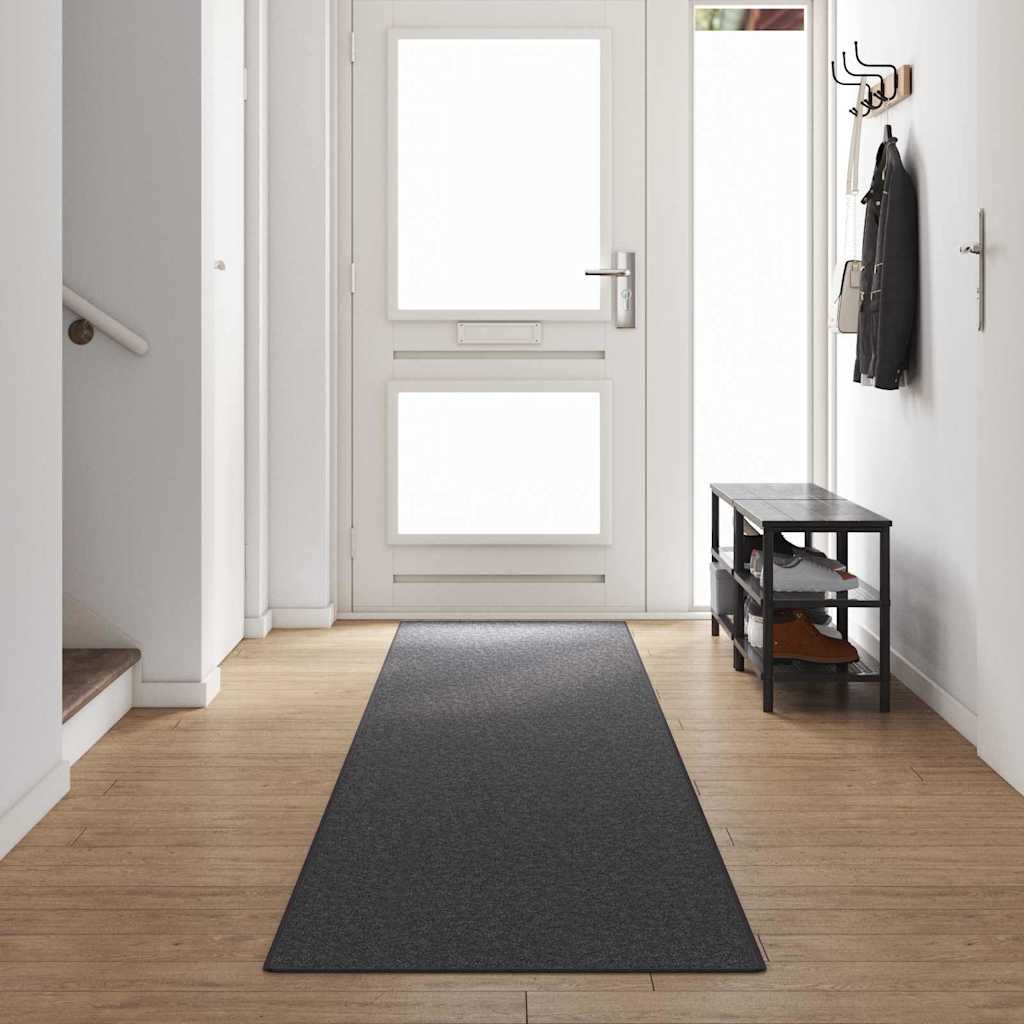 Alfombra de pasillo Vidaxl gris oscuro 80 x 500 cm 100% polipropileno