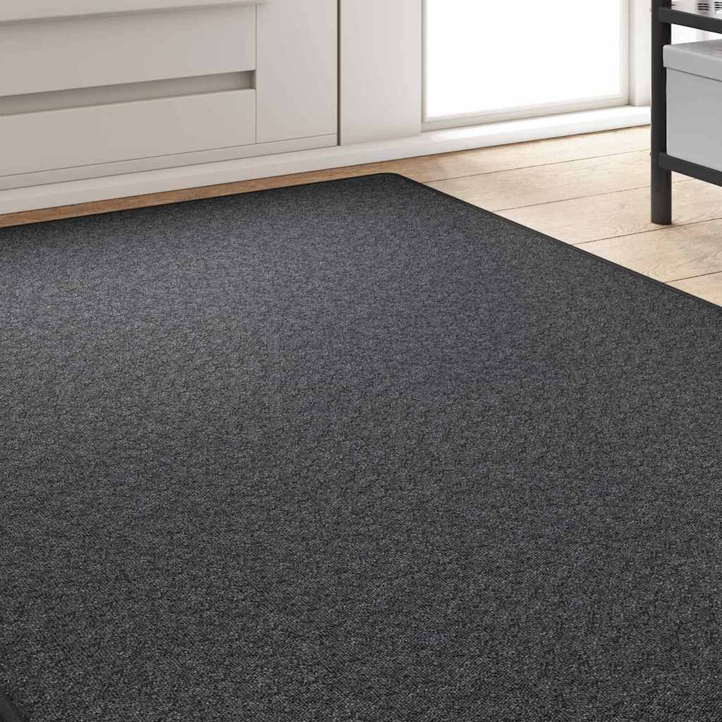 Alfombra de pasillo Vidaxl gris oscuro 100 x 250 cm 100% polipropileno
