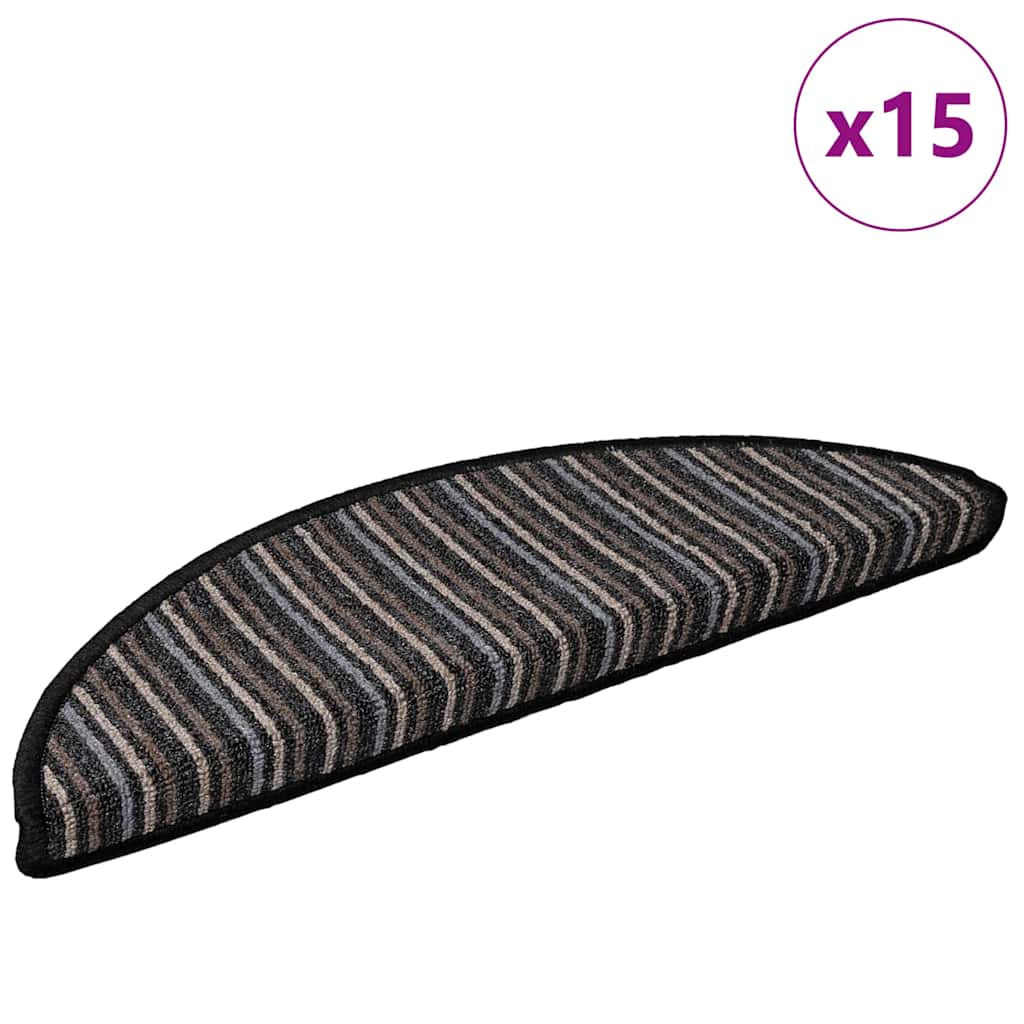 Vidaxx alfombras de escalera autoadhesivas 15 piezas antracita 56 x 17 x 3 cm